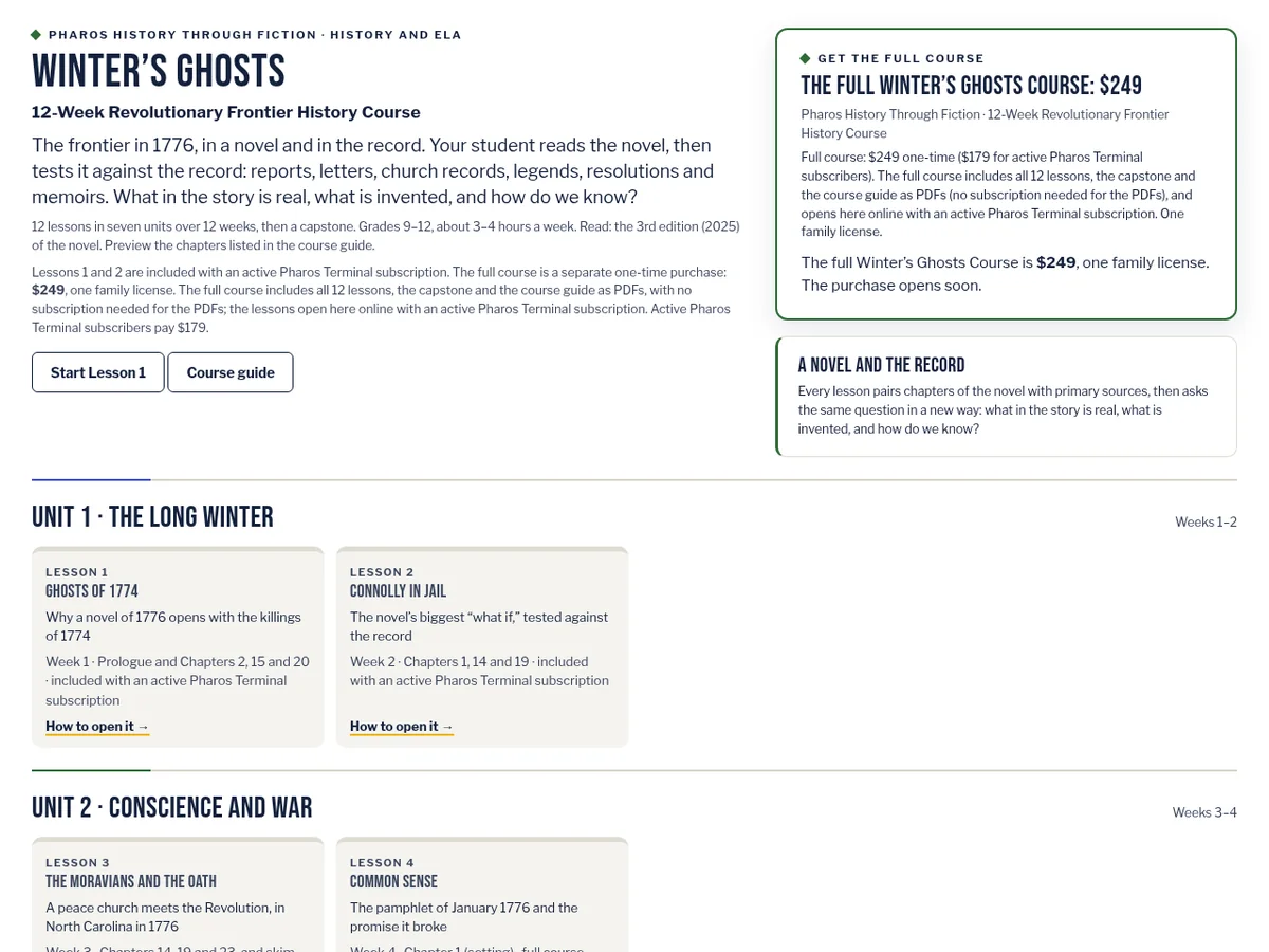 The Winter’s Ghosts course in Pharos Terminal.